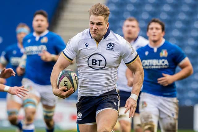 Duhan van der Merwe in full flow is a hard man to stop, as Italy found out to their cost in the recent Six Nations match. Picture: Craig Williamson/SNS