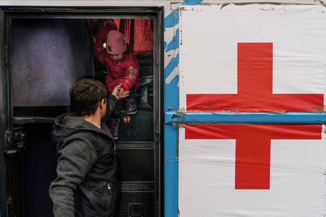 The Red Cross hoped to lead an evacuation of thousands of civilians from Mariupol, but were unable to go ahead as planned. (Photo by EMRE CAYLAK/AFP via Getty Images)