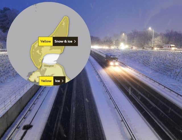 A weather warning is in place for parts of Scotland