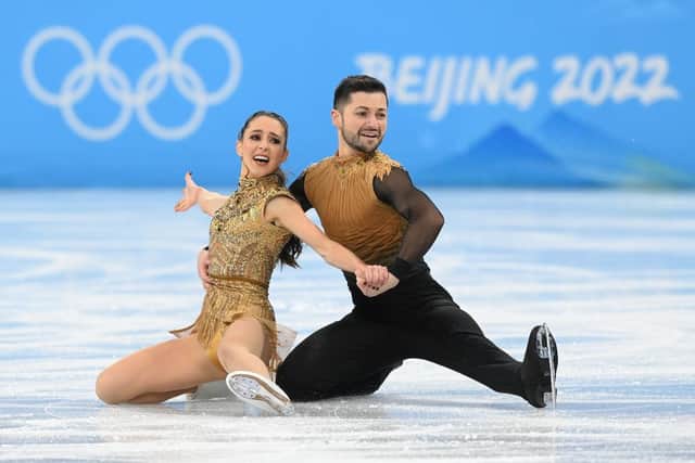 Lewis Gibson, who learned to skate at Ayr Ice Rink, with partner Lilah Fear at the Beijing 2022 Winter Olympic Games. Picture: Getty Images