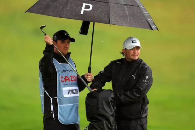 Ewen Ferguson pictured with caddie Stephen Neilson during day one of the Cazoo Open de France at Le Golf National. Picture: Luke Walker/Getty Images.