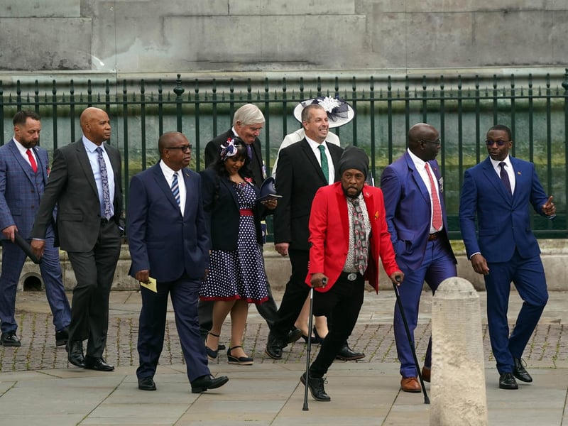 Guests arriving at Westminster Abbey, London, ahead of the coronation of King Charles III and Queen Camilla