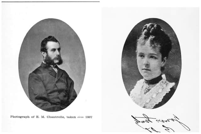 Eugene Chantrelle (left) is one of the 10 bodies buried under the car park at St Andrew's House in Edinburgh. which was built on the former site of Calton Prison. He was executed following the murder of his wife Elizabeth (right), who he killed by poisoning with gas or opium - or both.  PIC: CC.