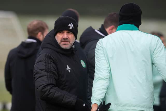Celtic manager Ange Postecoglou takes training ahead of the Scottish Cup tie against Raith Rovers. (Photo by Craig Foy / SNS Group)