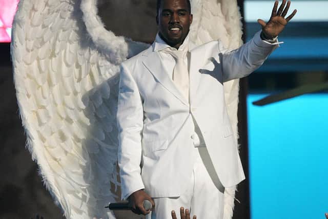 Kanye West performs "Jesus Walks" at the Grammy Awards