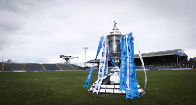 The Scottish Gas Scottish Cup trophy pictured at Cappielow Park ahead of the match between Morton and Hearts. (Photo by Craig Foy / SNS Group)