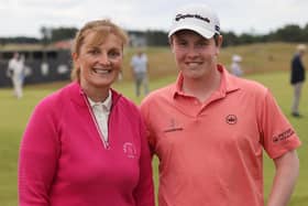Carol Paterson and Bob MacIntyre during the abrdn Scottish Open Pro Am at The Renaissance Club. Picture: Kevin McGlynn