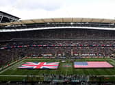 A stock image of an NFL match at Wembley Stadium, London. T Monday March 28, 2022.