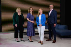 New Deloitte partners Sarah McGavin, Laura MacDougall and Patrick Werner with practice senior parntner for Scotland and NI, Angela Mitchell
