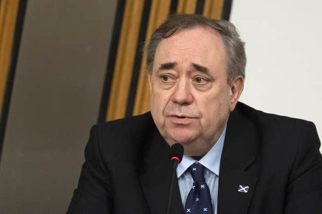Former first minister Alex Salmond makes his opening statement as he attends the Committee on the Scottish Government Handling of Harassment Complaints examining the government's handling of harassment allegations against him. Picture: Andy Buchanan - Pool/Getty Images