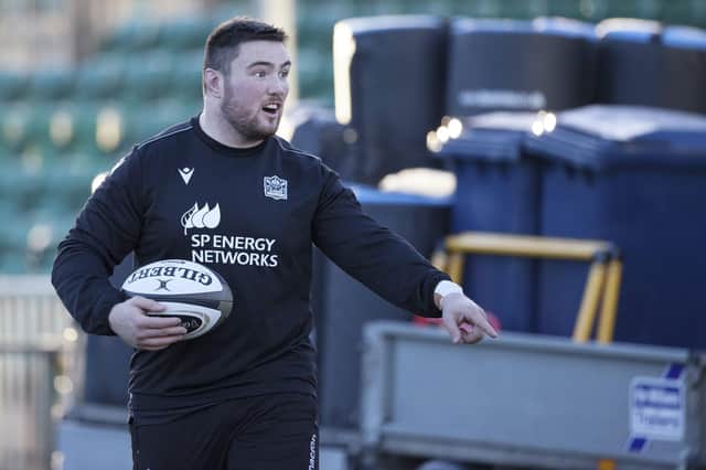 Zander Fagerson back in training for Glasgow Warriors after ten days of isolation. Picture: Craig Williamson/SNS