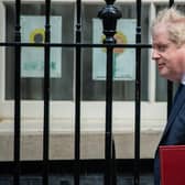 Prime Minister, Boris Johnson, leaves 10 Downing Street to attend Prime Ministers Questions at the House of Parliament on April 20. (Photo by Chris J Ratcliffe/Getty Images)