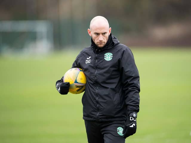 Hibs' interim manager David Gray prepares the squad for this weekend's Premier Sports Cup final against Celtic. Photo by Paul Devlin / SNS Group