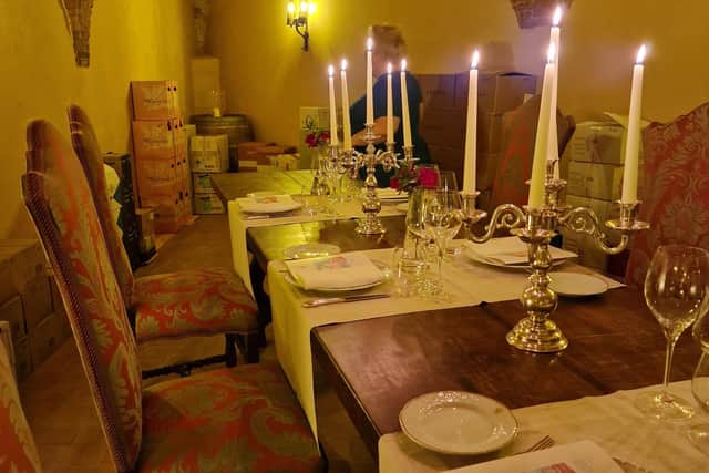 One of the many beautiful dining areas in Villa La Massa, Tuscany. Pic: Graham Falk