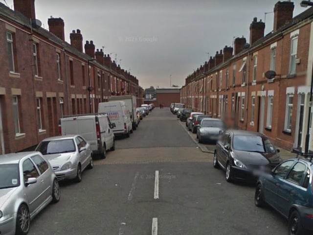 Abbott Street, with two adjacent rows of terraced houses, has an average property value of £39,388.