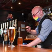 Patrick Harvie visits bars as lockdown restrictions ease across the country picture: John Devlin/JPI Media