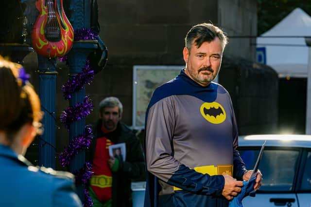 Edinburgh's Grant Stott as Sam Spiller as Batman in River City