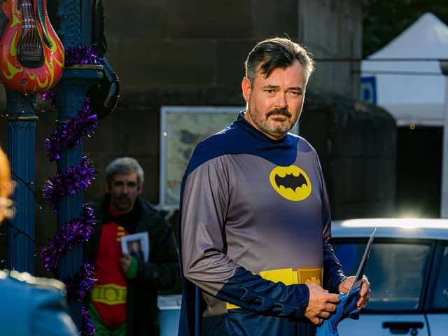 Edinburgh's Grant Stott as Sam Spiller as Batman in River City