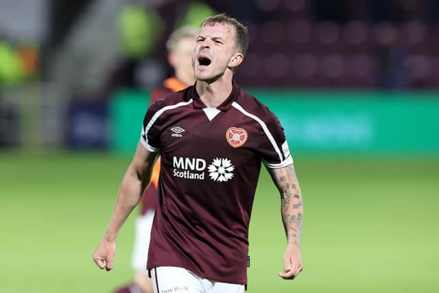 Hearts' Andy Halliday - played five different positions in the 2-2 draw against Dundee United (Photo by Steve Welsh/Getty Images)
