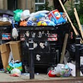 Trade union leaders warn that scenes like this of uncollected refuse could be common across Scotland as council workers vote to strike over pay