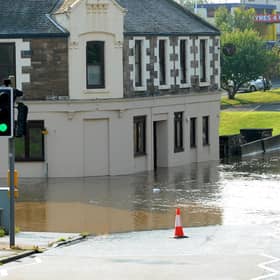 Flooding at Links St/Bridge St  in Kirkcaldy (Pic: Fife Photo Agency)