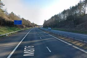 M876: A man has died after being hit by a car on a motorway near Falkirk