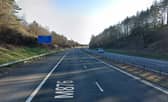 M876: A man has died after being hit by a car on a motorway near Falkirk