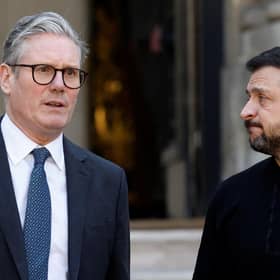Prime Minister Sir Keir Starmer (left) with President of Ukraine Volodymyr Zelensky. PIC: Stephanie Lecocq/PA Wire