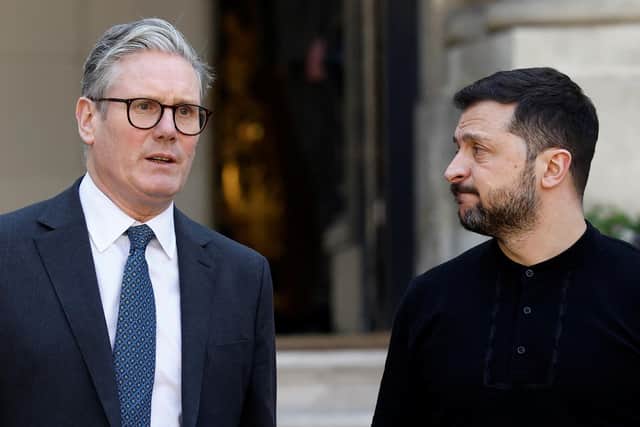Prime Minister Sir Keir Starmer (left) with President of Ukraine Volodymyr Zelensky. PIC: Stephanie Lecocq/PA Wire