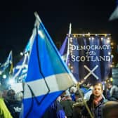 Independence supporters rally outside the Scottish Parliament after the Supreme Court ruled the Scottish Government could not hold a referendum on the issue (Picture: Peter Summers/Getty Images)