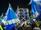 Independence supporters rally outside the Scottish Parliament after the Supreme Court ruled the Scottish Government could not hold a referendum on the issue (Picture: Peter Summers/Getty Images)