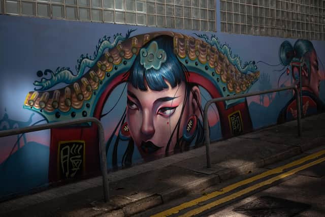 Street art by Squid Licker, one of many works on the streets in Hong Kong. Pic: Colin Heggie/colin@seafieldstreet.co.uk