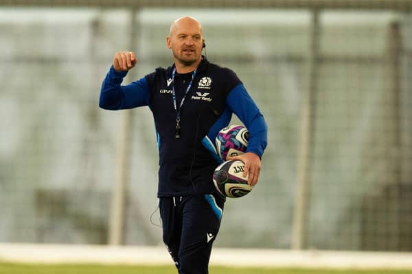 Scotland head coach Gregor Townsend during a training session at the Oriam last week.  (Photo by Ross MacDonald / SNS Group)