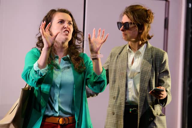 Anna Russell-Martinand Sophie Steer play Tobi Tucker and Phoebe Bernays in Exodus at the Traverse. Picture: Tim Morozzo