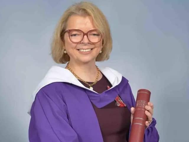 Jen Hardy was awarded an honorary doctorate by Heriot-Watt University