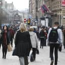 Shoppers out and about on Buchanan Street in Glasgow.