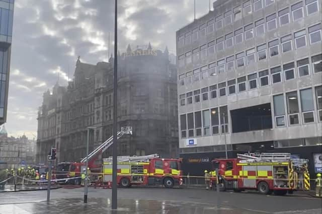 A fire has broken out at the Jenners Building in Edinburgh