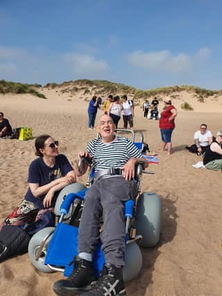 Inspire service users enjoying their Summer Party at Balmedie beach.