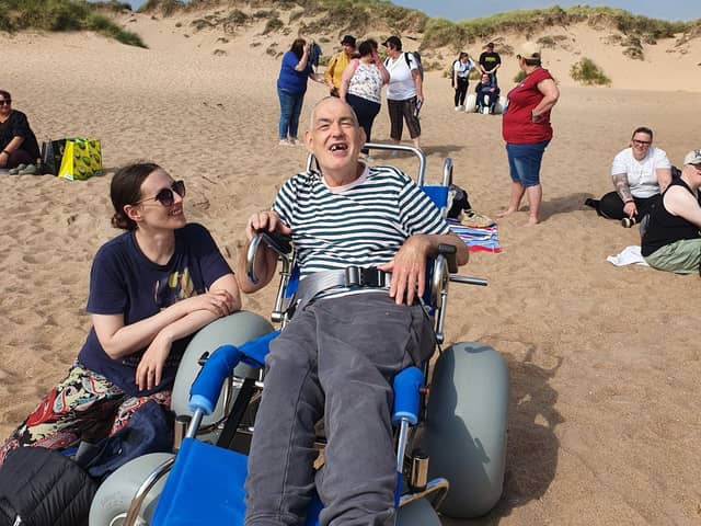 Inspire service users enjoying their Summer Party at Balmedie beach.
