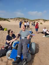 Inspire service users enjoying their Summer Party at Balmedie beach.