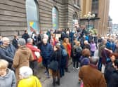 Protesters gathered outside the boarded-up Filmhouse earlier this month to call for the boarded-cinema to be saved. Picture: Annabelle Gauntlett.