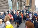 Protesters gathered outside the boarded-up Filmhouse earlier this month to call for the boarded-cinema to be saved. Picture: Annabelle Gauntlett.