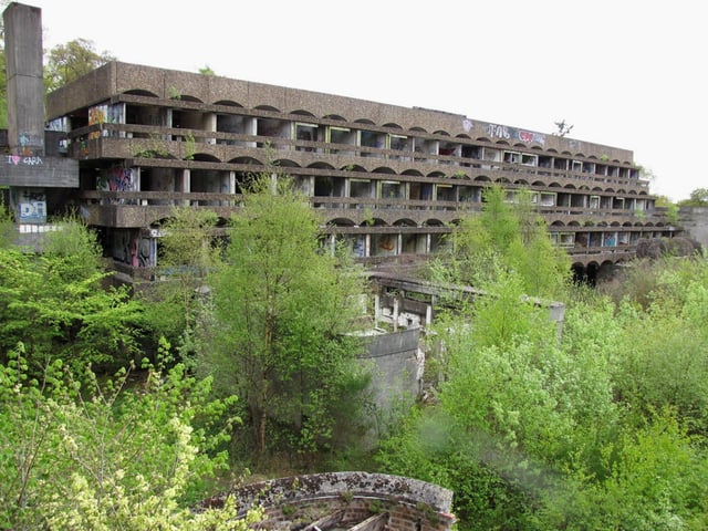 One of Scotland’s most famous Roman Catholic monuments, St Peter’s Seminary was opened in 1966 and designed to house up to 100 priests in its Brutalist and Le Corbusier-inspired interior. It never came close to housing that figure, and significant issues related to water ingress and the design of the structure meant that the building soon suffered. By 1980, the seminary had closed and was converted into a drug rehabilitation facility, but it too shut in 1985 as longstanding problems persisted. A fire ravaged the building in 1995, three years after its designation as an A-listed structure.