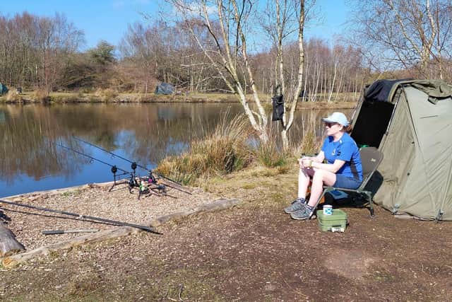 Joanne Barlow fishing at Broom near Annan. Picture: Nigel Duncan