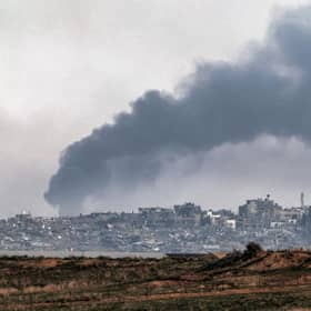 Smoke billows over the northern Gaza Strip during Israeli bombardment from southern Israel on Wednesday.