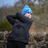 Summer Elliott hits a drive during the 2022 Scottish Girls' Open at Irvine Golf Club. Picuture: Scottish Golf.