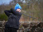 Summer Elliott hits a drive during the 2022 Scottish Girls' Open at Irvine Golf Club. Picuture: Scottish Golf.