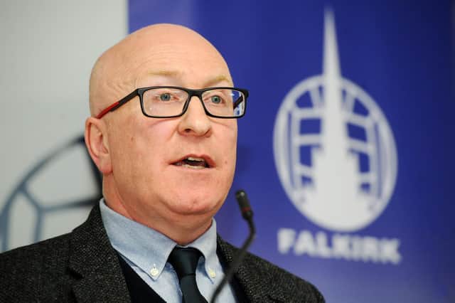 Gary Deans, chairman of Falkirk, apologised to fans for failing to achieve promotion and missing the play-offs altogether. Picture: Michael Gillen.