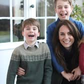 The image of Kate and her children, said by the palace to have been taken by the Prince of Wales, was posted on social media. Picture: PA