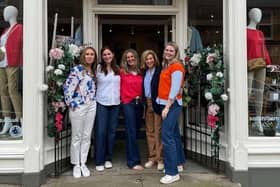 Sarah Thomson (L) at her store in Melrose, Scotland